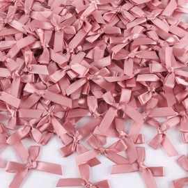 Pack of 200 Mini Satin Ribbon Bows 4 x 4 cm Pink Satin Ribbon Bows Made of Polyester Small Decorative Bow for Party Gift Wedding Sewing Scrapbooking Gift Wrapping DIY Crafts Confetti Confetti