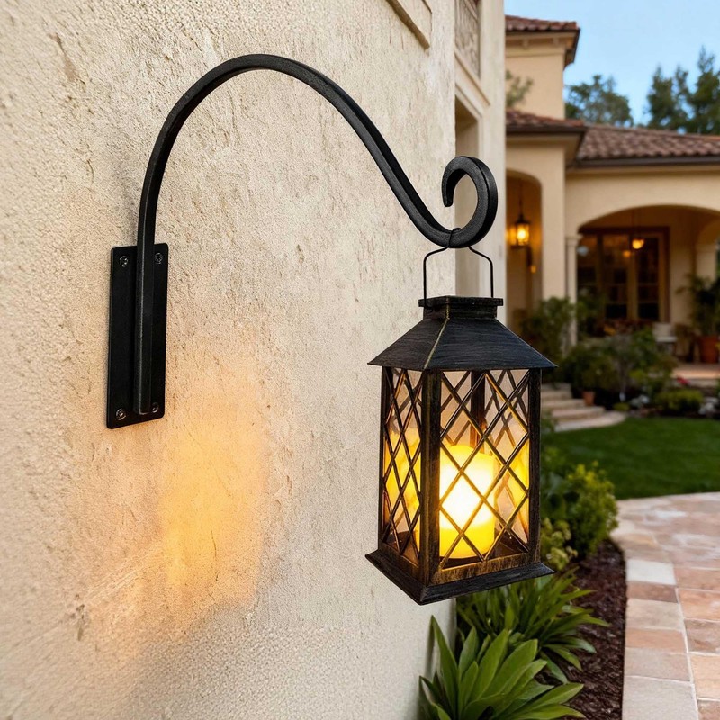 Lifyzoon Heavy Duty Plant Hanger Bracket - Outdoor Hand-Forged Hanging