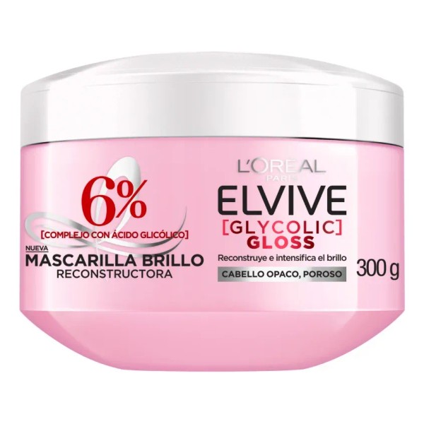L'Oréal Paris Mascarilla Capilar Elvive Glycolic Gloss con Ácido Glicólico