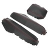 3pcs Center Console Armrest Pad Covers PU Leather Protectors Fit