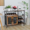 X-cosrack Wine Bar Rack Cabinet with Detachable Wine Rack, Coffee