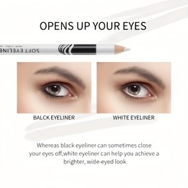3PCS White Eyeliner Pencils,Soft Highlighter Gel Eyeliner Pencil,White Pencil for Skin Marking,Highlighter Waterproof Eyeli/ner Penc/ils,Wh/ite Eyel/iner Pe/ncil,Professional E/ye Liner Pen