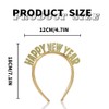 Foyte Happy New Year Headband Gold Letter Hair Hoop Glitter