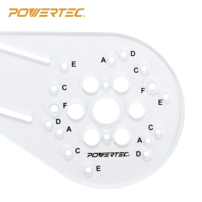 POWERTEC 71398 Universal Router Plate w/ Edge Routing Reversible Fence,