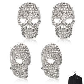 4Pcs Crystal Rhinestone Brooch Pins, Skull Brooch Suit Vintage Rhinestone Pins Brooches Dress Brooch Pins Ladies Brooches for Men Women