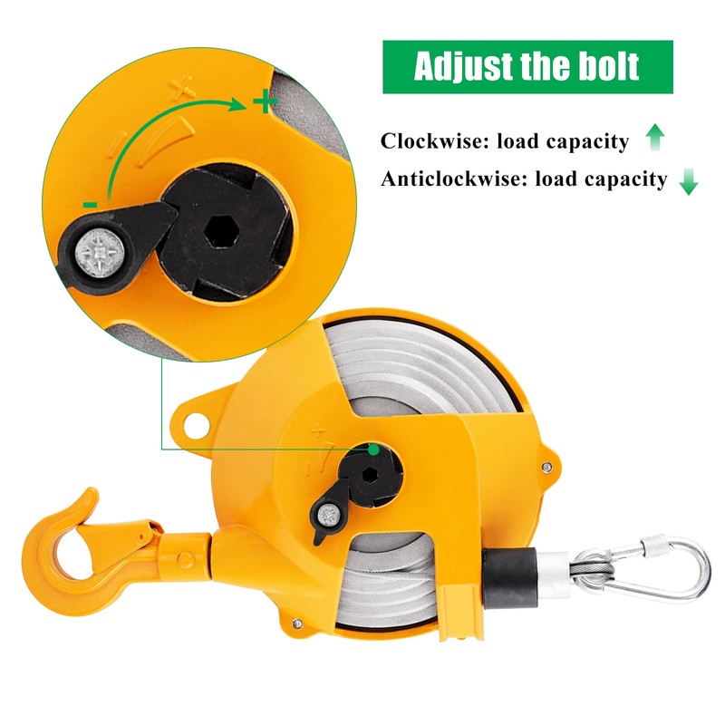 YJINGRUI Retractable Spring Balancer 1~3kg(2.2~6.6lbs) Hanging Tool Spring Balancer Balancer