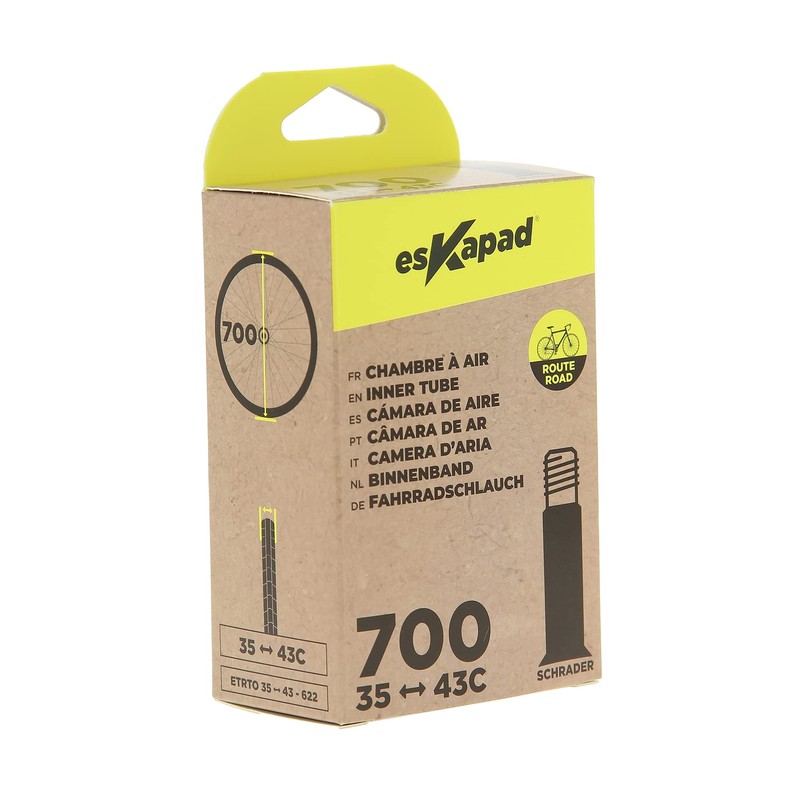 esKapad Chambre A Air Velo de Route 700x35/43c Valve Schrader