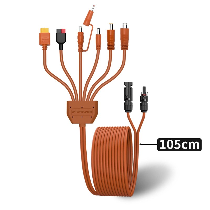 MHPOWOS Universal 7-in-1 Solar Panel Adapter Cable for for Jackery