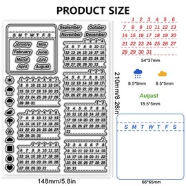 CHGCRAFT Calendar Clear Stamps Weather Iconss Transparent Stamps Silicone Clear Stamp Seals for Carding Making DIY Scrapbooking Photo Album Decoration, 8.26x5.82 inch