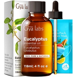 Gya Labs Eucalyptus Essential Oil for Diffuser - Huge 4 Fl Oz - 100% Pure Natural Eucalyptus Oil for Skin, Humidifier, Aromatherapy & Candle Making Scent
