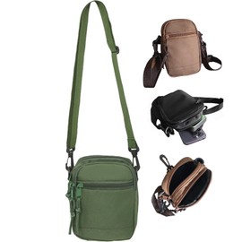 Bolsillo para Celular，Bolso Cruzado para Mujer，Ajustable Bolso Bandolera de 3 Capas para Teléfonos Móviles 7.2'', Bolso para Movil Bandolera(Verde)