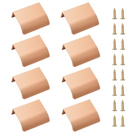 MOROBOR Finger Edge Pull, 8 PCS Concealed Handle Modern Style Drawer Handle, Aluminum Alloy Invisible Handle Wardrobe Handle for Cabinet Hardware Drawer, 50 mm/Rose Gold