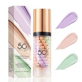 Prebase Correctora De Color, Protector Solar Facial Con Color Fps 50 Pa, Corrector De Color 3 En 1 En Un Solo Paso, Resistente Al Sudor Y Con Control 