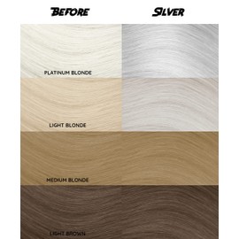 Crazy Color Tinte para el cabello, vegano y libre de crueldad, tinte temporal para cabello preaclarado o rubio, no requiere peróxido ni desarrollador (plateado)