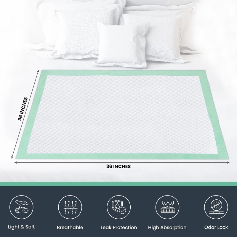 RMS BRANDS 125 Gram Incontinence Disposable Underpads 36 X 36