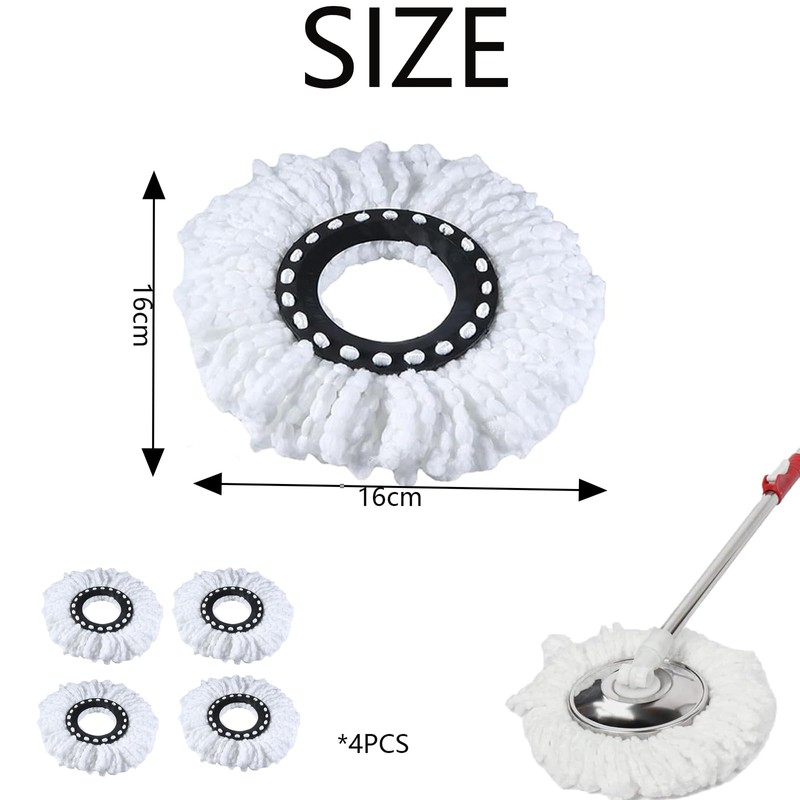 4 Pack Spin Mop Heads Replacement, Mop Head, Spin Mop