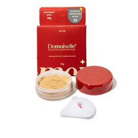 Demoiselle Polvo de Arroz Facial Suelto Traslúcido Claro Ocre con FPS 30  Acabado Mate  Control de Brillo y Grasa  30 g                               