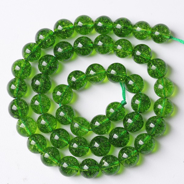 45PCS 8MM GreenCrystal Quartz Gem Energy Crystal Healing Jewelry Making Natural Stone Beads DIY (Green Crystal, 8MM)