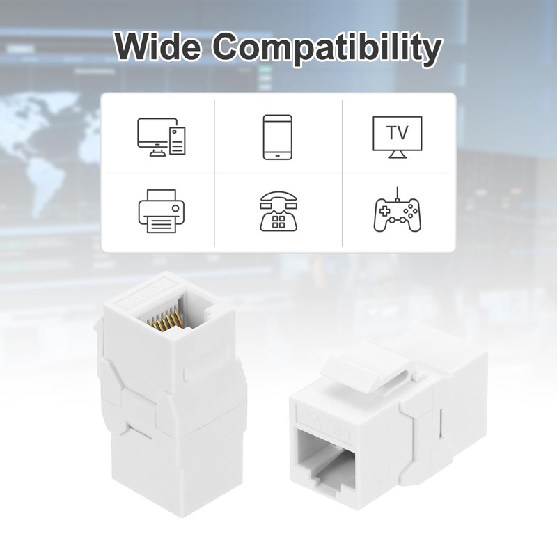sourcing map 10 Pack Cat 6A Ethernet Coupler, RJ45 Cat6A