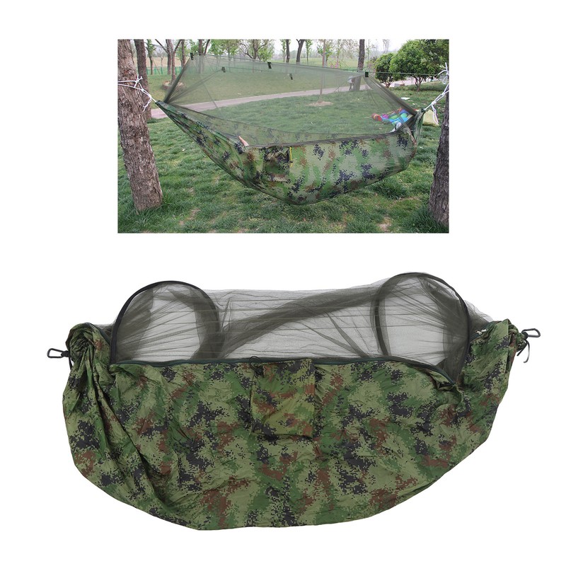 Camping Hammock 2 Persons 440lb Capacity Camo Color Bed Net