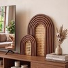 2 Sets Wooden Arch Decor Rattan Shelf Boho Wall Decor
