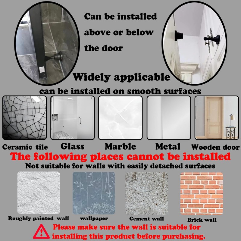 4 Pack Rubber Door Stopper Self Adhesive,No Magnetic Door Stop,Wall