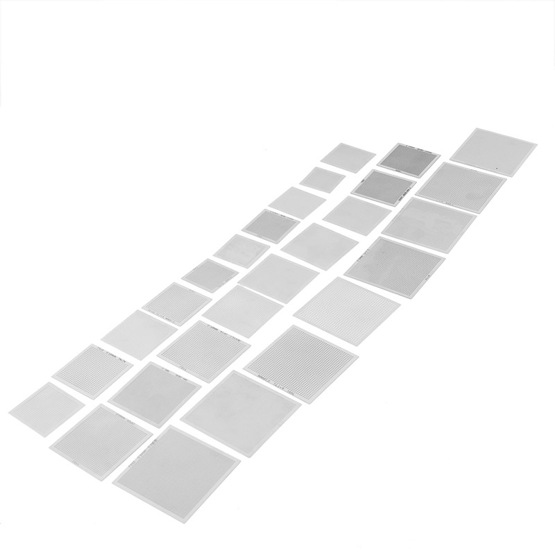 27Pcs/Set For BGA Universal Stencils Reballing Reball Rework Net Heated