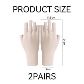EJUFNS 2 Double-Finger Ice Silk Gloves, Outdoor Sun Protection Products, Thin And Breathable Gloves, Suitable For Driving, Fishing, Hiking (Skin Tone).