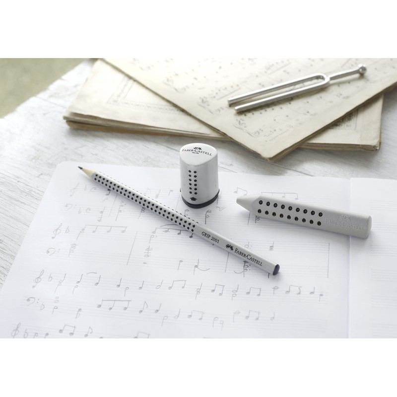 Faber-Castell Grip 2001 Triangular Eraser, 5 x grey.