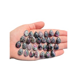 Eudialyte Cabochon - Teardrop, Natural Eudialyte from Kola Peninsula, Russia