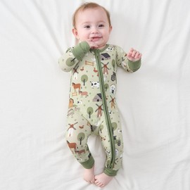 pureborn Baby Boys Sleeper Viscose from Bamboo Pajamas 2-Way Zipper Snug Fit Sleepwear Farm 6-12 Months