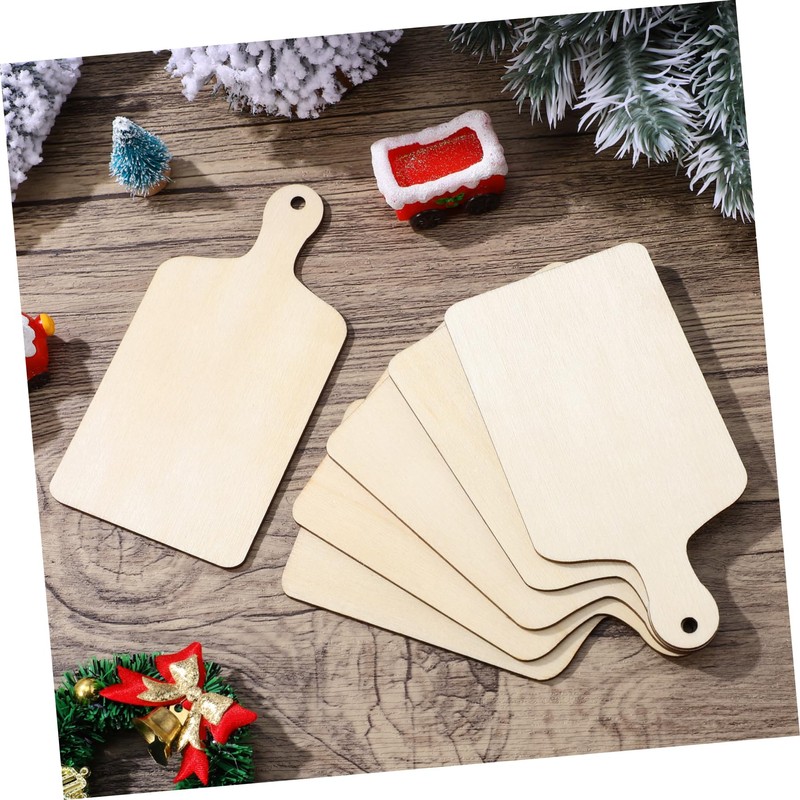 Operitacx 6pcs Wooden Mini Cutting Board Blanks DIY Chopping Board