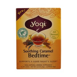 Yogi Bedtime Herbal Tea Caffeine Free Soothing Caramel - 16 Tea Bags - Case of 6 | Yogi