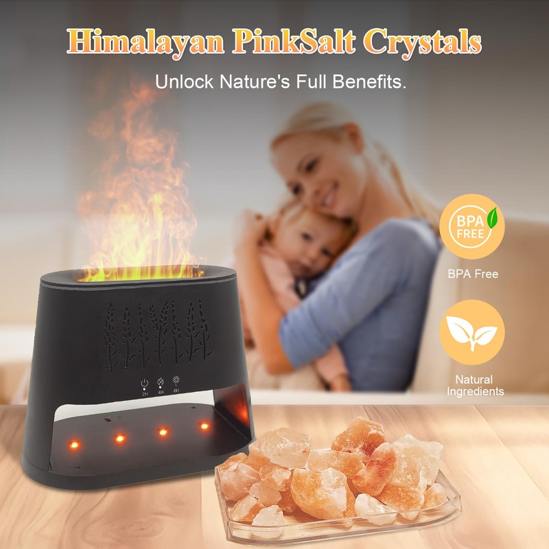 Essential Oil Diffuser & Himalayan Salt Lamp, 8 Colors Aromatherapy
