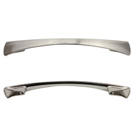 Formosa Design Hardware Brushed Nickel Curved Style Pulls Cabinet Hardware Choice of Quantity and Size (10, 128 mm)