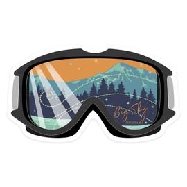 Die Cut Sticker Montana, Ski Goggles, Contour Vinyl Sticker 1 to 3 inches (Waterproof Decal for Cars, Water Bottles, Laptops, Coolers), Small