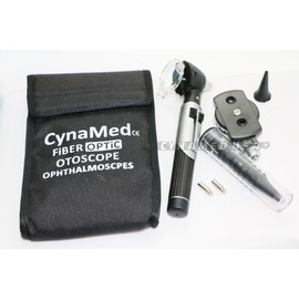 Premium High Grade Home Use Student Otoscope Set Fiber Optic Digital Bright Led Ear Light Design 4X Magnification with Storage Washable Speculum Tips for Children Adults and Pets Cynamed