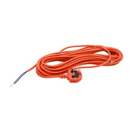 First4spares Orange 12 metre Replacement Flex Cable with 3 Pin Plug & Loose Ends For Hard Wiring