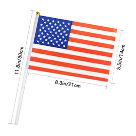 Small American Flags on Stick,12 Pack Mini Hand Held USA American Flag for Outside Parades Patriotic Holiday 4th of July Decorations