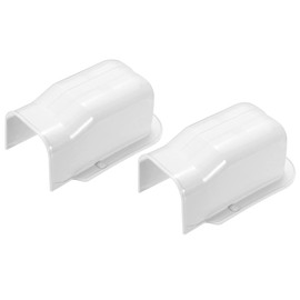 MECCANIXITY PVC Decorative Line Cover 0.6ft L x 3.4" W Wall Cover Tubing for Air Conditioner, Heat Pump (White, Pack of 2)