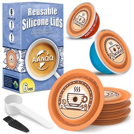 AANQQ Reusable Lids for Nespresso Pods Vertuo, 6pcs Food Grade Silicone Caps for Any Sizes of Reusable Nespresso Vertuo Pod Refillable Vertuo Capsule (6PCS Silicone Vertuo Lids)