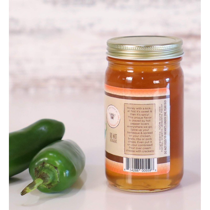 Jalapeno Honey - Organically Flavored - Glass Jar (Net Wt