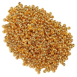 500 Uds Cuentas de Engarce Espaciador Redondo Tapón Suelto Terminadores Puntas Collar Pulsera Fabricación de Joyas (GOLD)