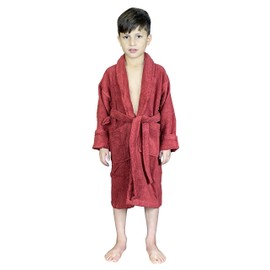 Skylinewears Boys Girls Bathrobes Shawl Collar Spa Robes Kids Terry Cotton Robe Wine 12
