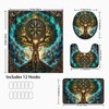 Tree of Life 4 Piece Shower Curtain Set Decorative Bathroom