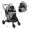 Generic Pet Stroller 3 in 1, 4 Wheels Folding Dog