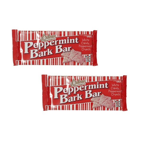 White Peppermint Bark Bar - 4.5oz (White Candy/Peppermint Crunch) (2 Pack)