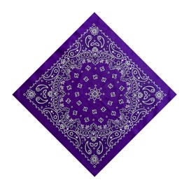 HankieWorld Unisex Bandanas Single Pack Super Soft Cotton 22 inch Cowboy Large Handkerchief with Nice Package(Purple)
