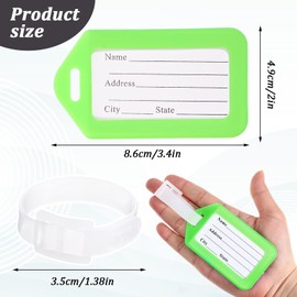 200 Pcs Luggage Tags, 10 Color Plastic Baggage ID Tags Pack Name with Blank Inserts for Suitcases, Backpacks, and Travel Bags Multicolor