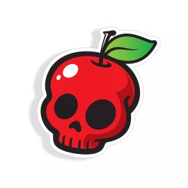 Real Sticky Poison Apple Sticker Skull Laptop Cup Cooler Car Vehicle Window Bumper Decal
